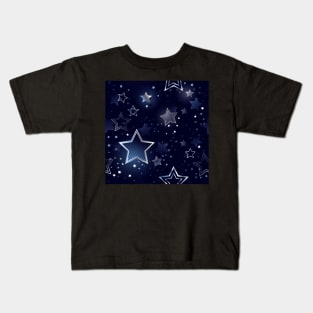 Seamless Background with Silver Stars Kids T-Shirt